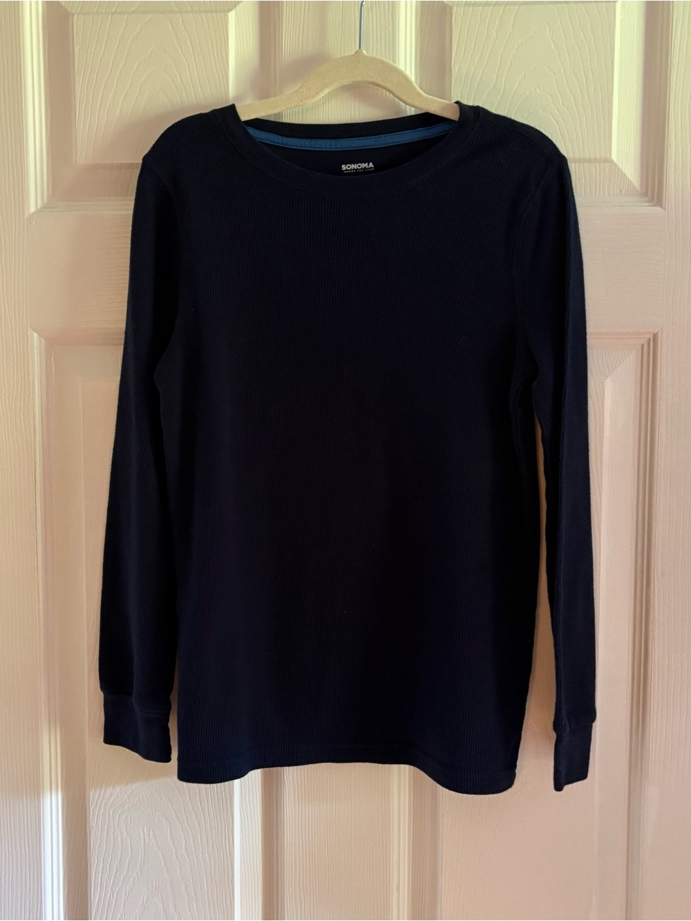 Sonoma Goods For Life Boys Long Sleeve Thermal Shirt Blue Youth Medium